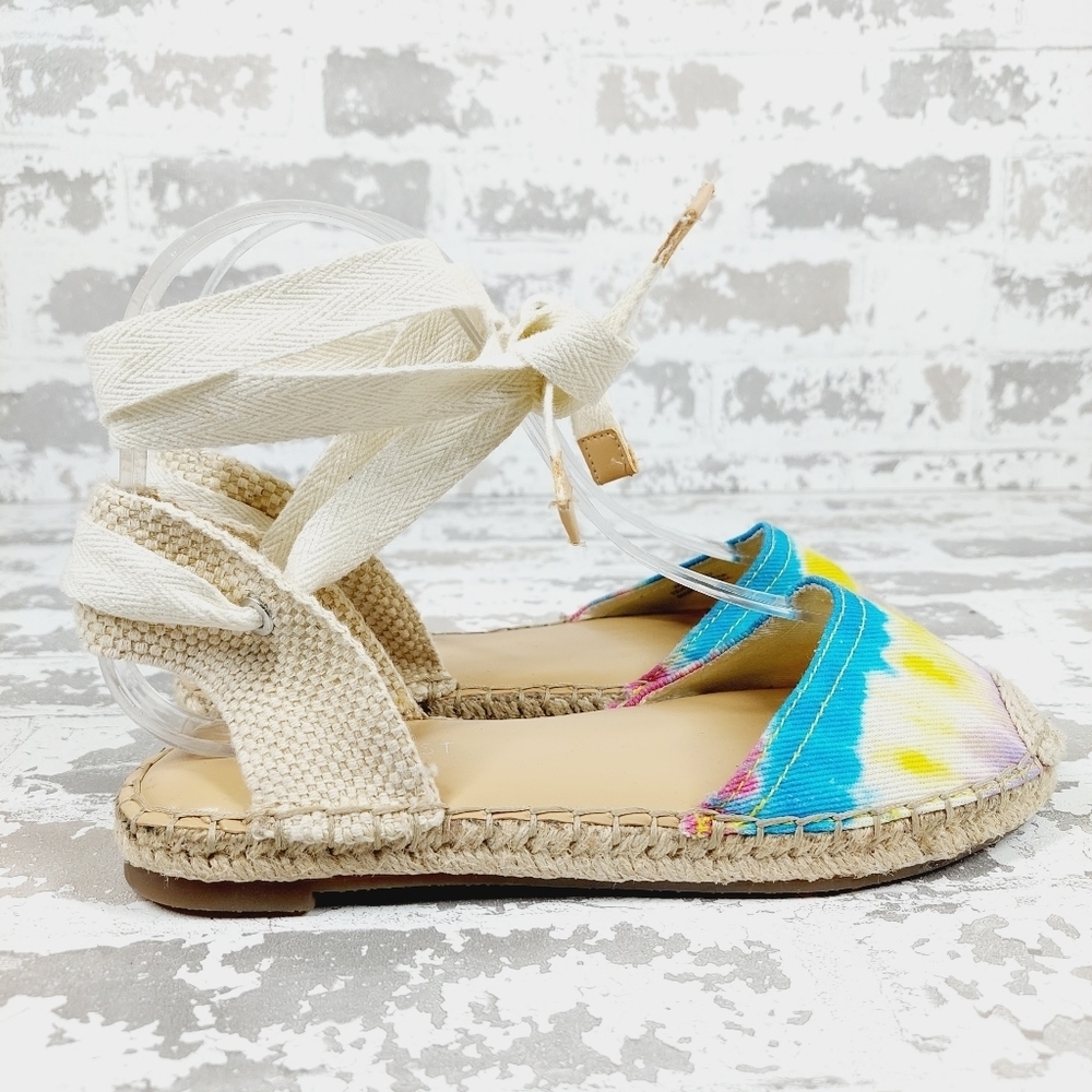 NEW Nine West Meow 7 Womens Canvas Padded Insole Tie Dye Espadrilles M954 - Picture 5 of 11